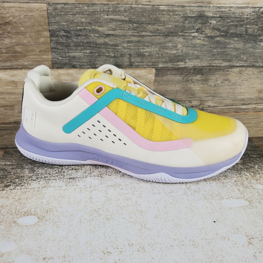 Fila Volley Burst 2 Womens Pickleball Shoes Sz 8 Gardenia Pale Banana Sneakers